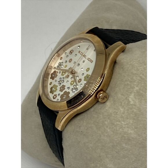 Michael Kors Slim Runway MK4384 Women's Black Leather Analog Dial Watch EY123 - Picture 4 of 12